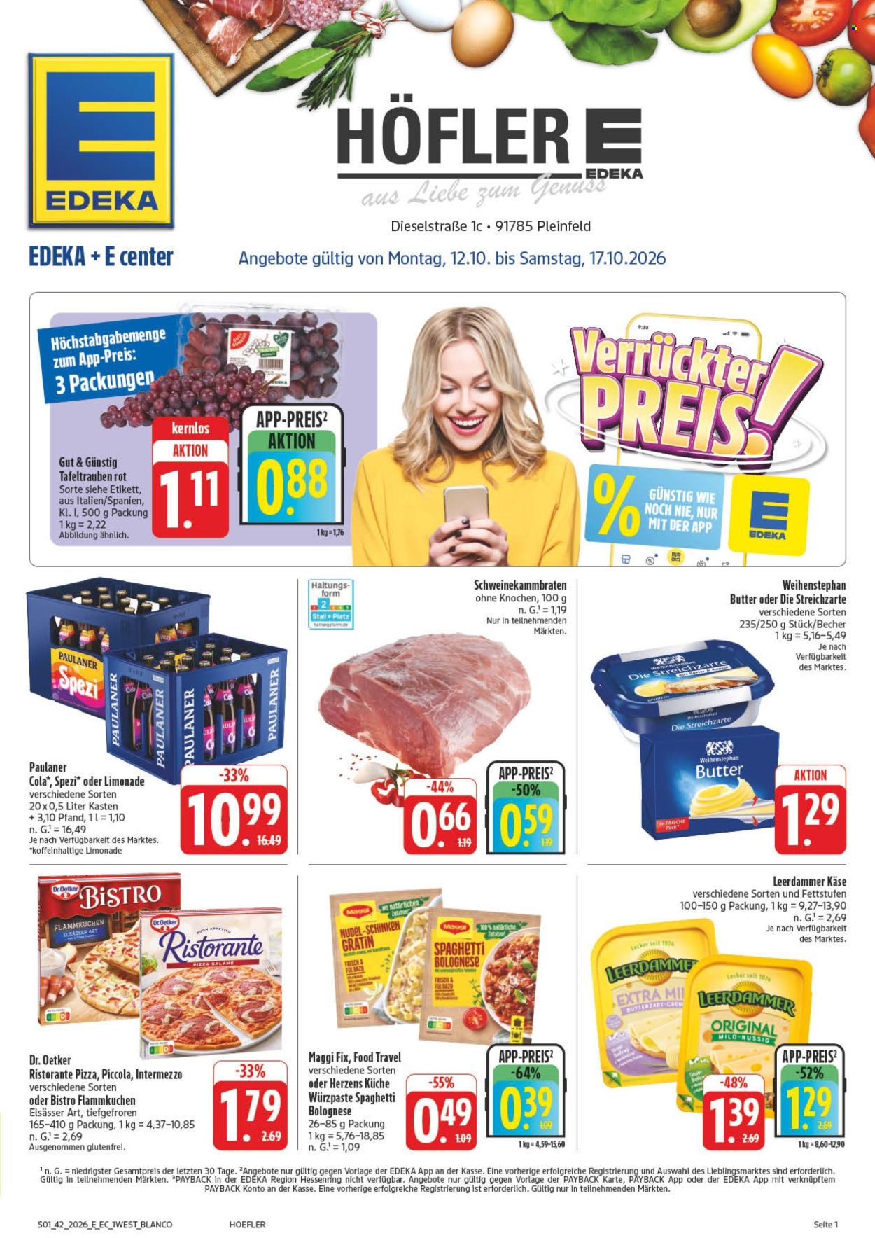 Leták Edeka - 12.10.2026 - 17.10.2026. Strana 1