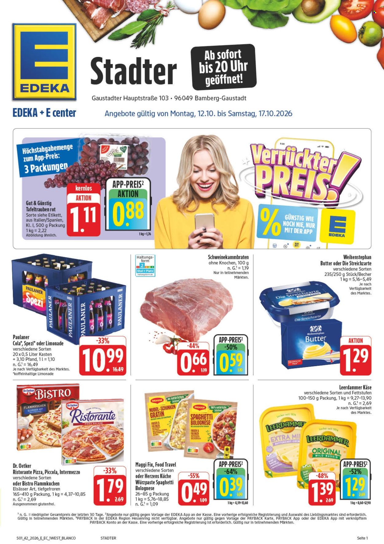 Leták Edeka - 12.10.2026 - 17.10.2026. Strana 1