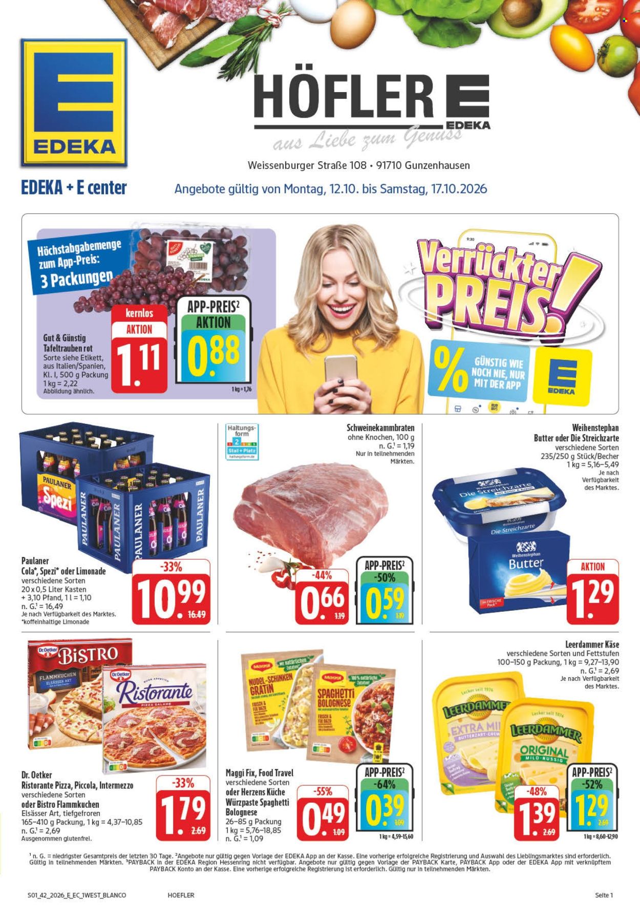 Leták Edeka - 12.10.2026 - 17.10.2026. Strana 1