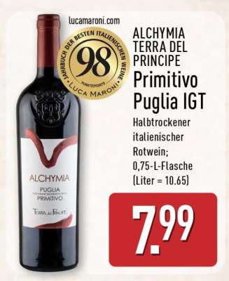 ALCHYMIA TERRA DEL PRINCIPE Primitivo Puglia IGT