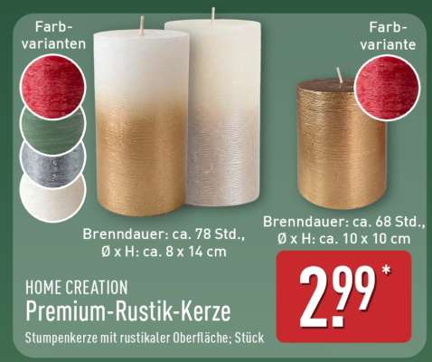 HOME CREATION Premium-Rustik-Kerze