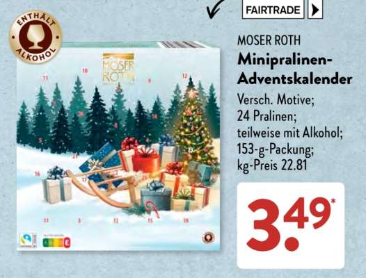 MOSER ROTH Minipralinen-Adventskalender