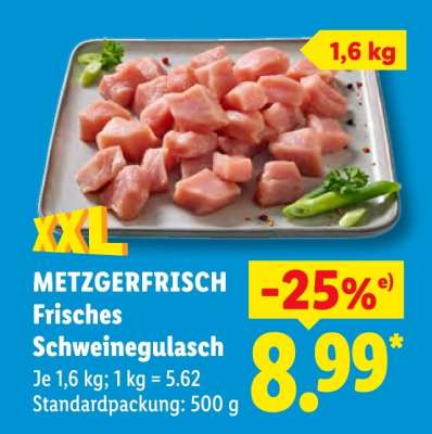 Metzgerfrisch Frisches Schweinegulasch