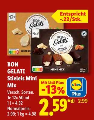 BON GELATI Stieleis Mini Mix