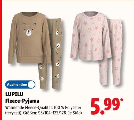 LUPILU Fleece-Pyjama