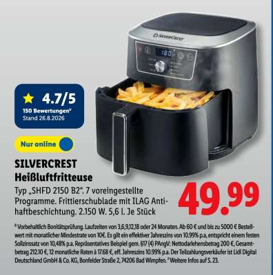 Silvercrest Heißluftfritteuse