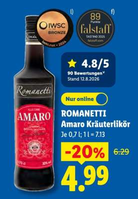 ROMANETTI Amaro Kräuterlikör