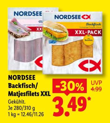 Nordsee Backfisch/Matjesfilets XXL