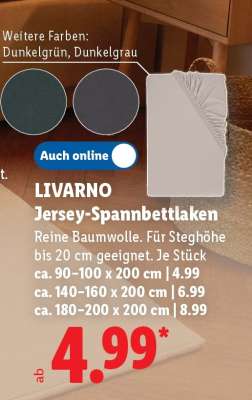 Livarno Jersey-Spannbettlaken