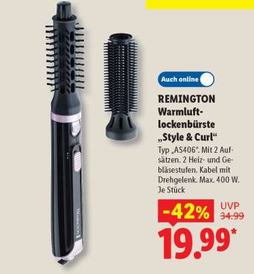 REMINGTON Warmluft-lockenbürste „Style & Curl“