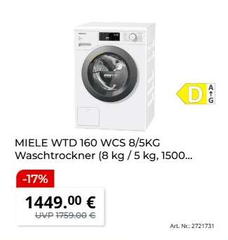 MIELE WTD 160 WCS 8/5KG