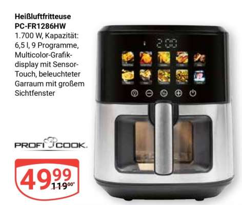 Heißluftfritteuse PC-FR1286HW