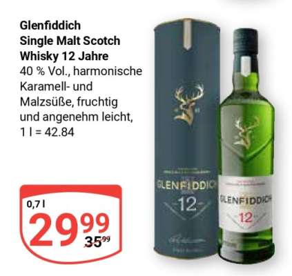 GLENFIDDICH Single Malt Scotch Whisky 12 Jahre