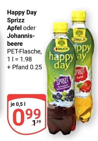 Happy Day Sprizz Apfel oder Johannisbeere