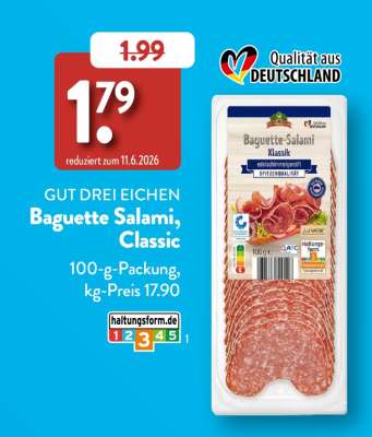 GUT DREI EICHEN Baguette Salami, Classic