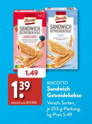 BISCOTTO Sandwich- Getreidekekse