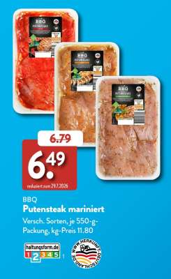 BBQ Putensteak mariniert