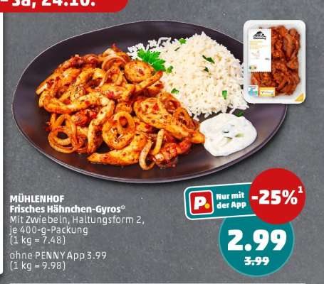 MÜHLENHOF Frisches Hähnchen-Gyros
