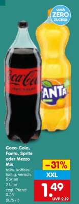 Coca-Cola, Fanta, Sprite oder Mezzo Mix