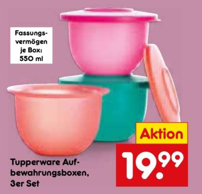 Tupperware Aufbewahrungsboxen, 3er Set