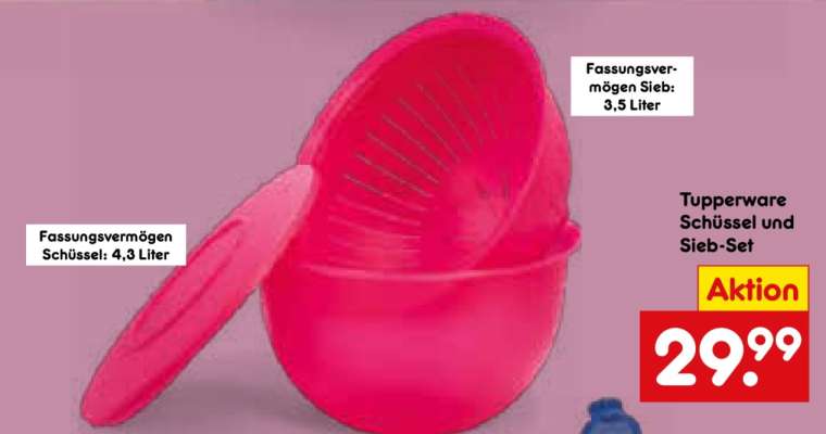 Tupperware Schüssel und Sieb-Set