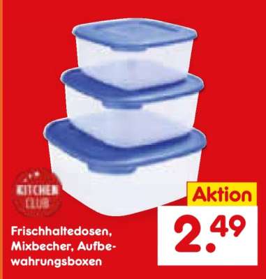 Frischhaltedosen, Mixbecher, Aufbewahrungsboxen