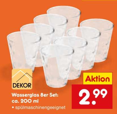 Wasserglas 8er Set