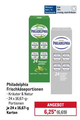 Philadelphia Frischkäseportionen