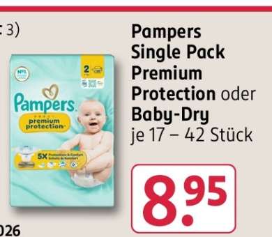 Pampers Single Pack Premium Protection oder Baby-Dry