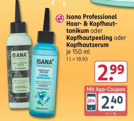 Isana Professional Haar- & Kopfhauttonikum oder Kopfhautpeeling oder Kopfhautserum