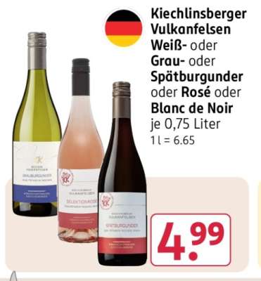 Kiechlinsberger Vulkanfelsen Weiß- oder Grau- oder Spätburgunder oder Rosé oder Blanc de Noir
