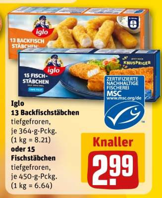 Iglo 13 Backfischstäbchen