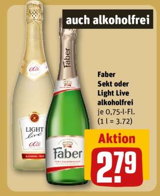 Faber Sekt oder Light Live alkoholfrei