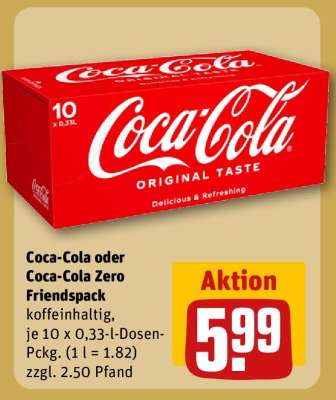 Coca-Cola oder Coca-Cola Zero Friendspack