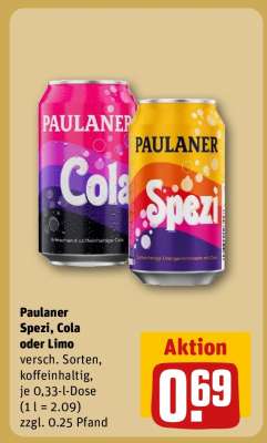PAULANER Spezi, Cola oder Limo