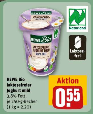 REWE Bio laktosefreier Joghurt mild