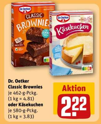 Dr. Oetker Classic Brownies oder Käsekuchen
