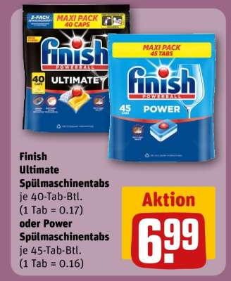 Finish Ultimate Spülmaschinentabs oder Power Spülmaschinentabs