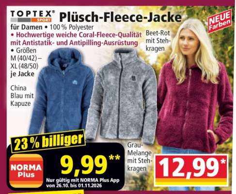 Plüsch Fleece-Jacke