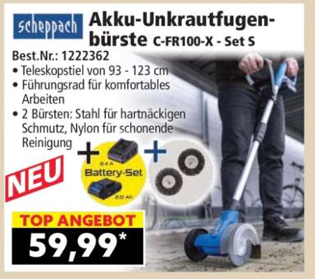 Akku-Unkrautfugenbürste C-FR100-X - Set S