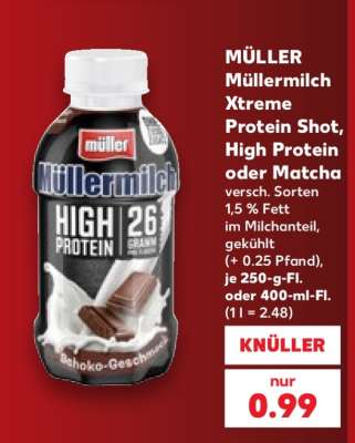 MÜLLER Müllermilch Xtreme Protein Shot, High Protein oder Matcha
