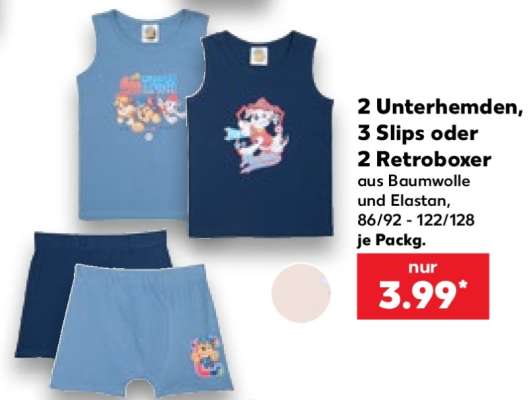 2 Unterhemden, 3 Slips oder 2 Retroboxer