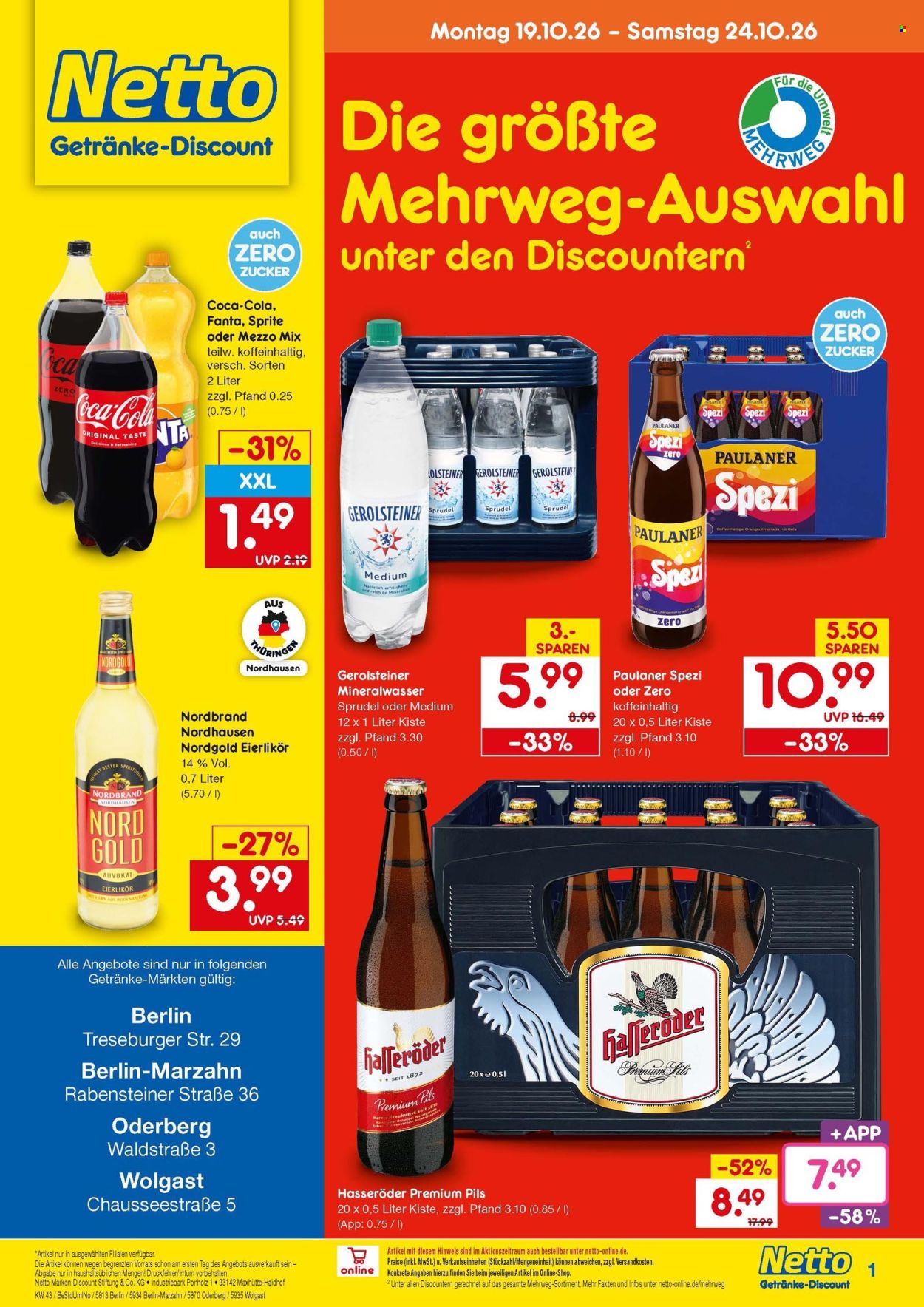 Netto Marken-Discount Prospekte  - 19.10.2026 - 24.10.2026. Seite 1