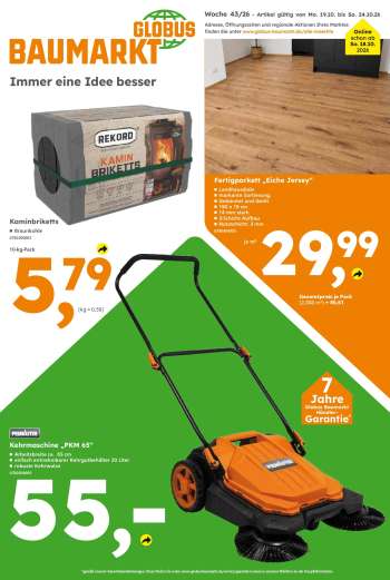 Prospekte Globus Baumarkt - 19.10.2026 - 24.10.2026.