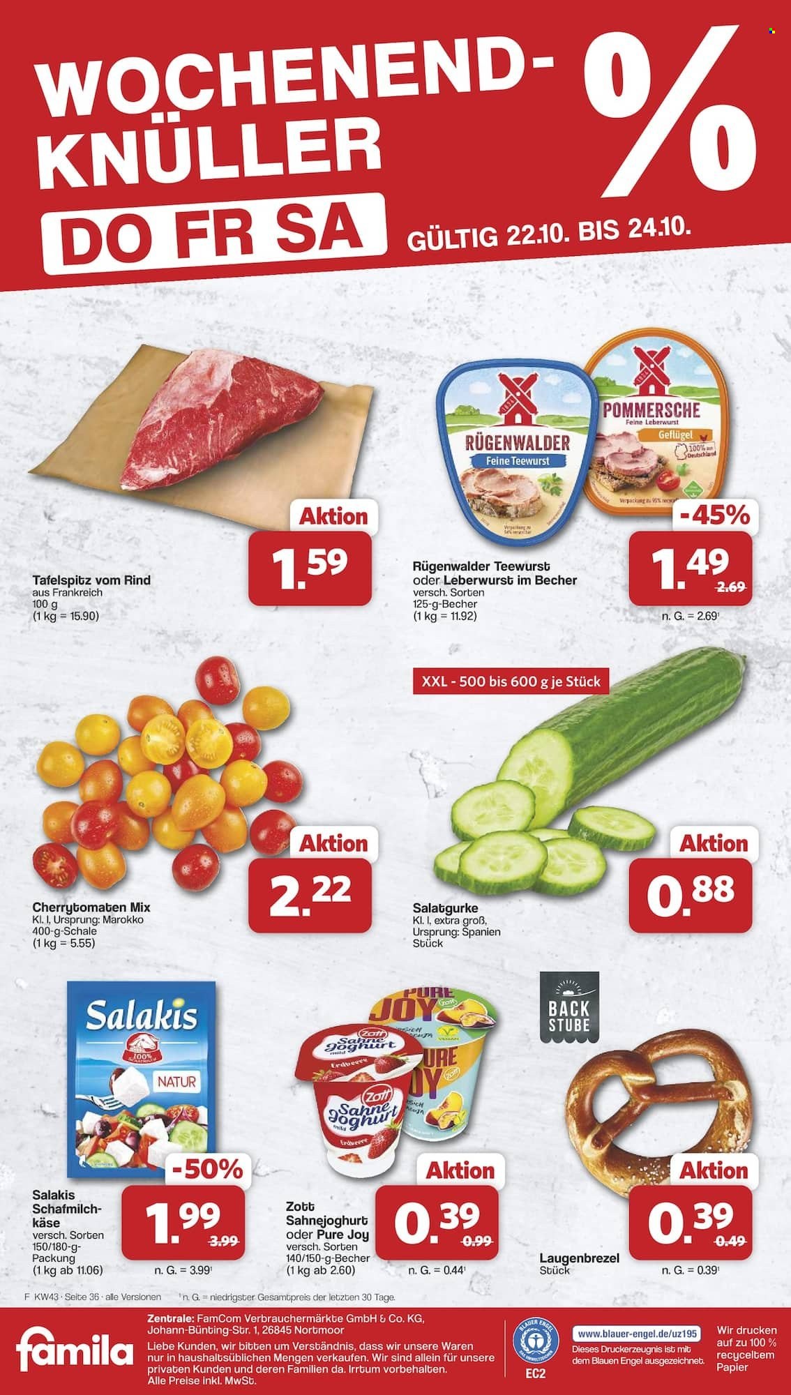 famila Prospekte  - 19.10.2026 - 24.10.2026. Seite 36