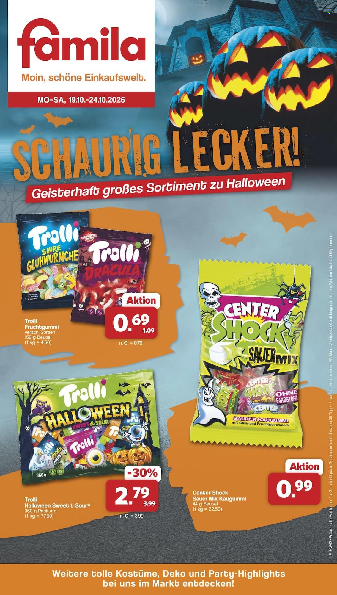 famila Prospekte  - 19.10.2026 - 24.10.2026. Seite 1