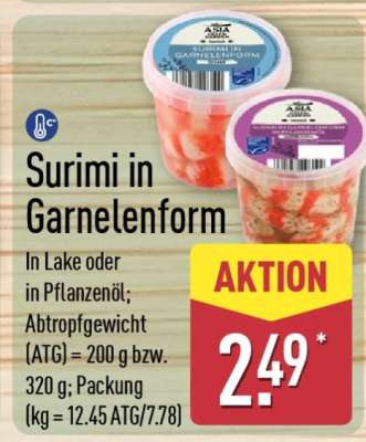 Surimi in Garnelenform