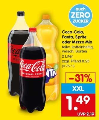 Coca-Cola, Fanta, Sprite oder Mezzo Mix