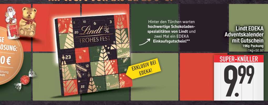 Lindt EDEKA Adventskalender mit Gutschein