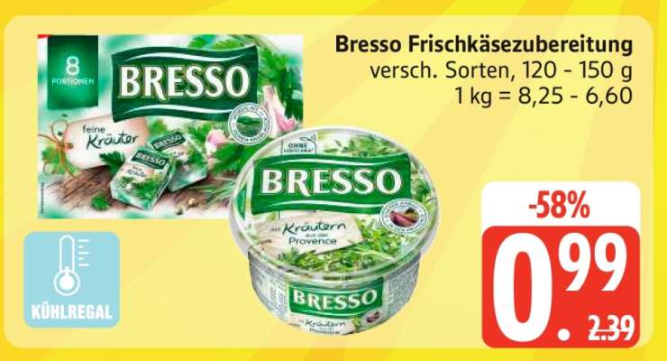 Bresso Frischkäsezubereitung